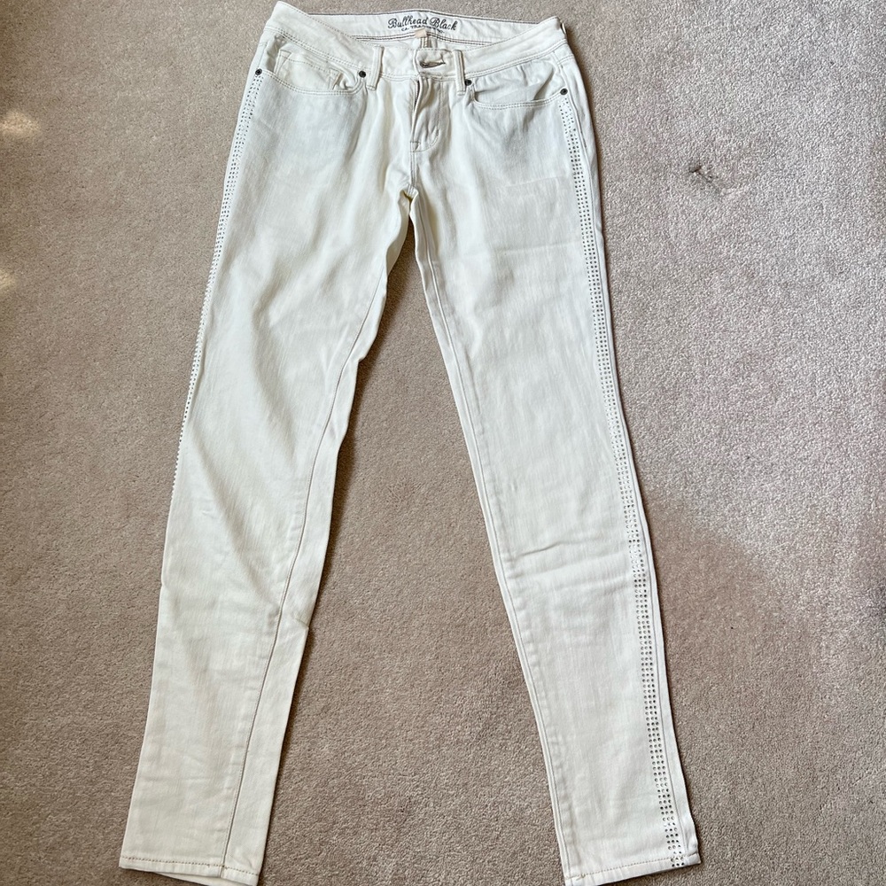 Sparkly  Bullhead White Skinniest Rhinestoned Jeans